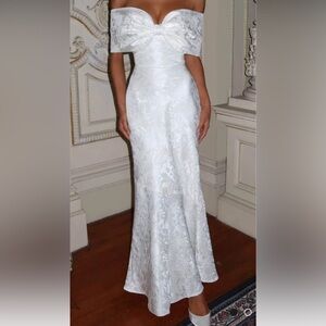 Strapless White Floral Dress